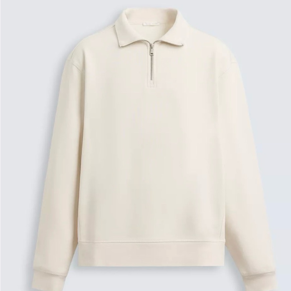 Men's Cream Quarter-zip Sweatshirt